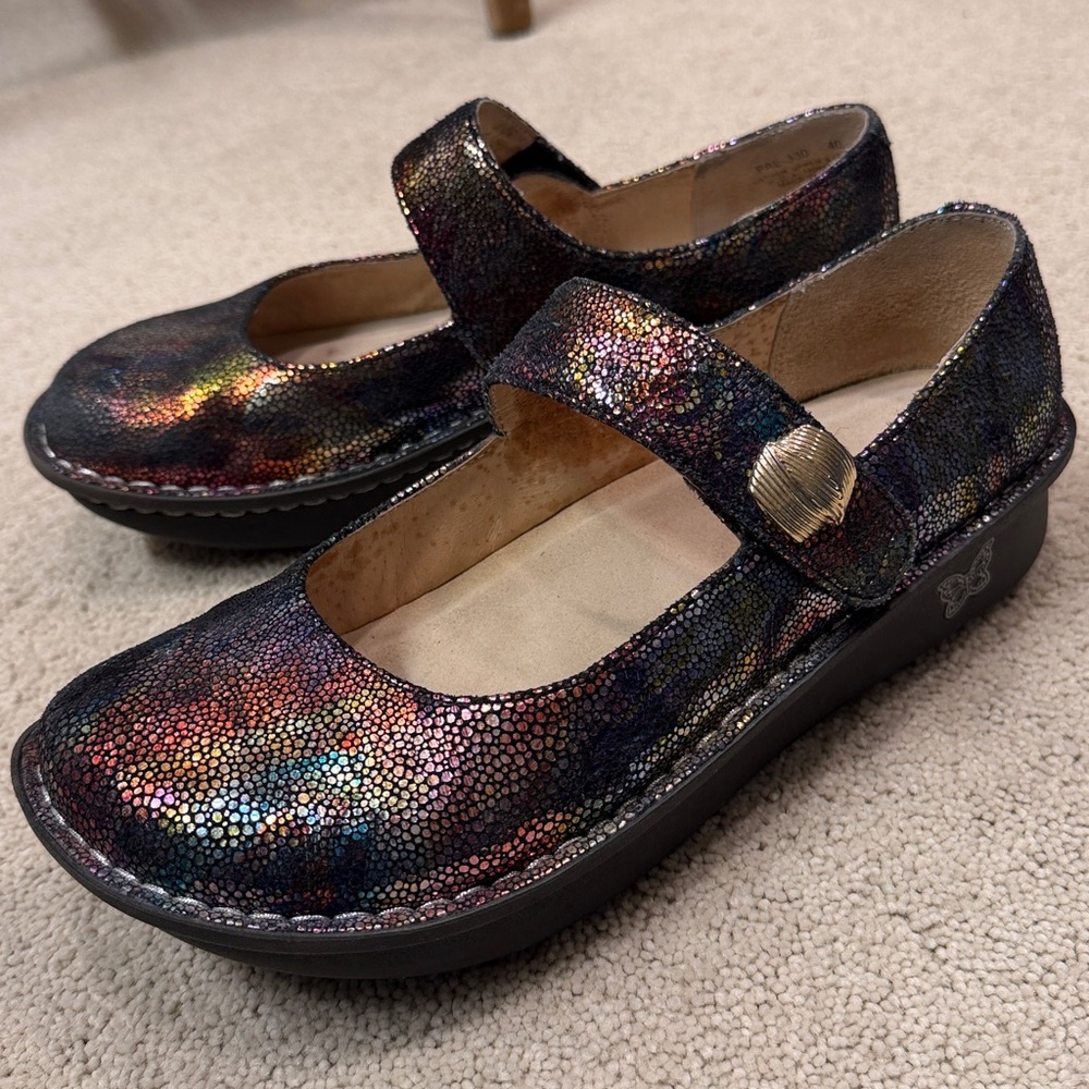 Alegria Iridescent Paloma Mary Jane Shoes size 40